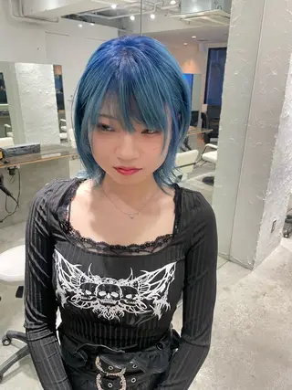 ミディアム カラー スパイラルパーマ 🌐hina⭐️のヘアスタイル