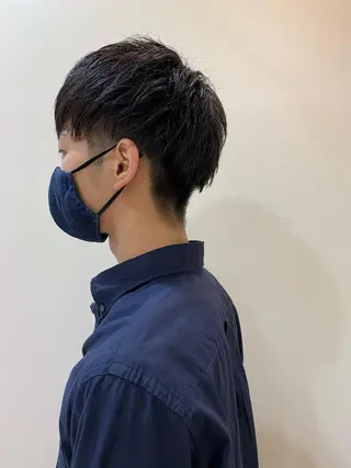 ショート メンズ R-5 shonandai所属・🍋透け感カラー🍃 オリーブ🍐Kahoのヘアスタイル