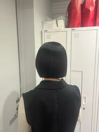 ショート aoi/暖色カラー/ プツッとボブ🎀のヘアスタイル