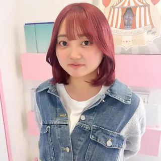 ショート カラー 🎀ダブルカラー/ ピンク×ガーリー🎀のヘアスタイル