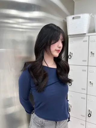 セミロング 表参道ハッシュカット レイヤー/リノンのヘアスタイル