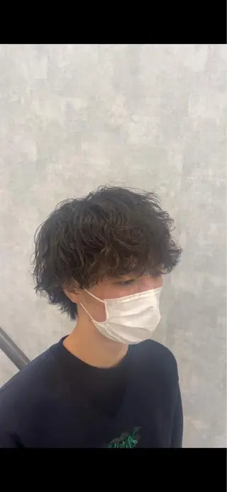 パーマ メンズ メンズ専門/パーマ 束間ショートのヘアスタイル