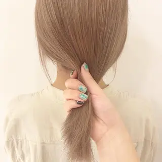 カラー ボブ顔周り 韓国遠藤小雪のヘアスタイル