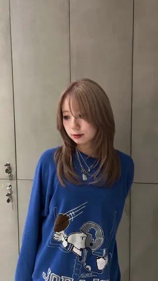セミロング カラー D'na所属・ベージュ🤎/韓国風 ヘア🇰🇷/さくらのヘアスタイル