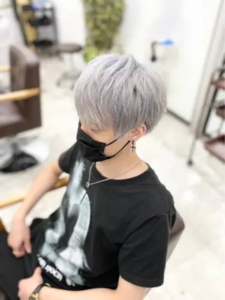 カラー メンズ ハイライト&曲がる 縮毛矯正特化 玉置のヘアスタイル