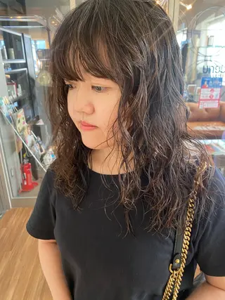 セミロング パーマ 高橋 舟太郎のヘアスタイル