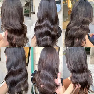 セミロング カラー ミヤザキ タクトのヘアスタイル