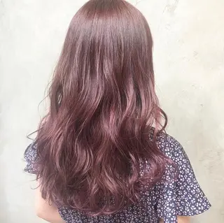 ロング カラー パーマ ヘアアレンジ メンズ キッズ 艶ピンク*ヘアセット 🌙shioriのヘアスタイル