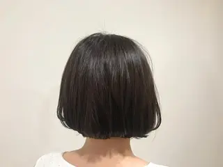 ミディアム 暖色カラー🍊 ボブ🌿顔周りcutのヘアスタイル