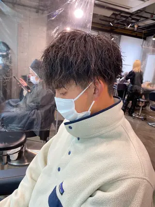 ショート パーマ メンズ 🟦ニュアンス/メン ズパーマ横浜🟦のヘアスタイル