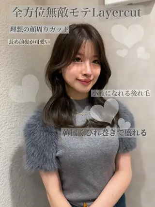 ロング 韓国ヘア/レイヤー/ 前髪/髪質改善/石川のヘアスタイル