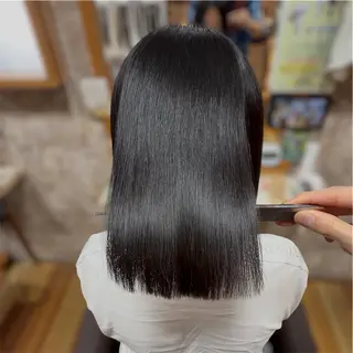 ミディアム YELLOW CORN 金沢文庫所属・【金沢文庫4分】髪質 改善/縮毛矯正アラタのヘアスタイル