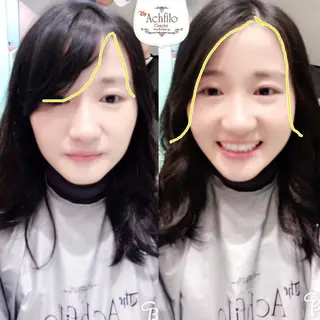 セミロング カラー ヘアアレンジ ネイル マツエク・マツパ ACHFILO モデル募集のヘアスタイル