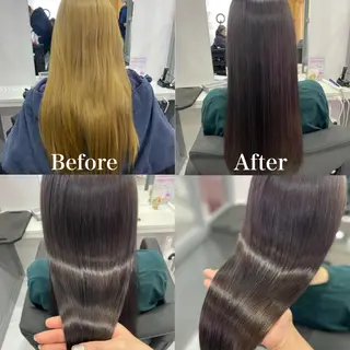 ロング カラー 髪質改善×矯正🫧 韓国ヘアasamiのヘアスタイル