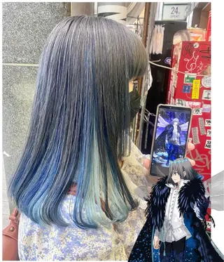 ミディアム カラー GARU-ガル-所属・TSUNO🦖 派手髪/オタク美容師のヘアスタイル