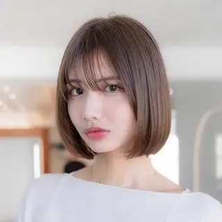 ミディアム カラー パーマ 渋谷ボブ/レイヤー ボブ田中航平のヘアスタイル