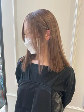 ミディアム カラー 韓国レイヤーカット/ ダブルカラーのヘアスタイル