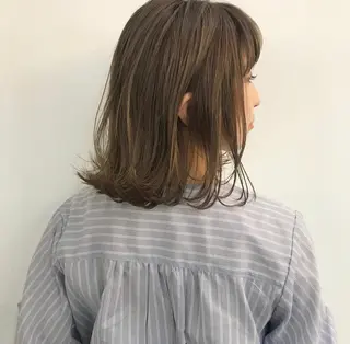 ミディアム カラー エンドウ ミノリ🤎 /半個室/レイヤーのヘアスタイル