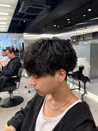 ショート パーマ メンズ シャドウパーマ/ ルーズパーマ/メンズのヘアスタイル