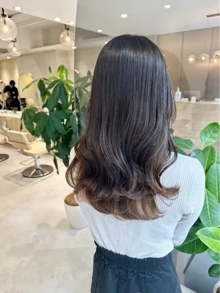 セミロング カラー カット無料｜レイヤー カット｜韓国モテへアのヘアスタイル