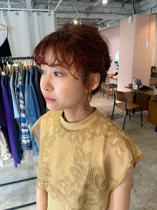 ショート カラー パーマ ヘアアレンジ Hayashi Shioriのヘアスタイル