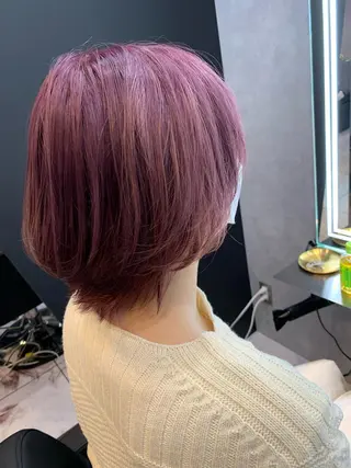 ショート カラー 透明感/ブリーチ縮毛 /髪質改善/星野純一のヘアスタイル