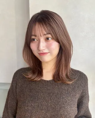 ミディアム カラー ren ボブロブ/ミディアムのヘアスタイル