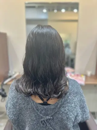 ミディアム カラー パーマ 小顔カット✨ 透明感カラー✨kyoのヘアスタイル