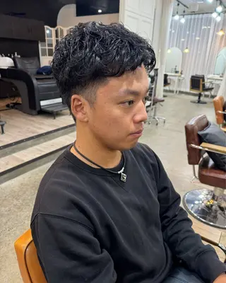 パーマ メンズ 志賀 あずみのヘアスタイル