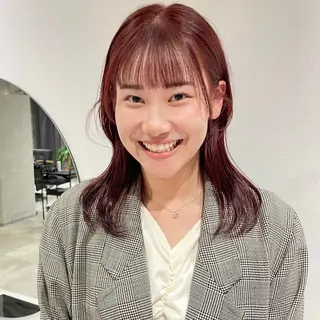 ミディアム カラー 🍊暖色×顔周り 🍊cocoroのヘアスタイル