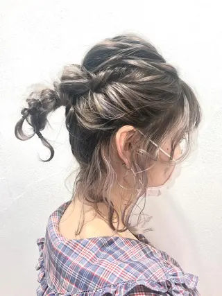 ミディアム ヘアアレンジ 💙あかみね 💙(mine)のヘアスタイル