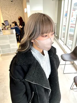 セミロング カラー 💎夏葵 ハイライト /デザイン特化のヘアスタイル