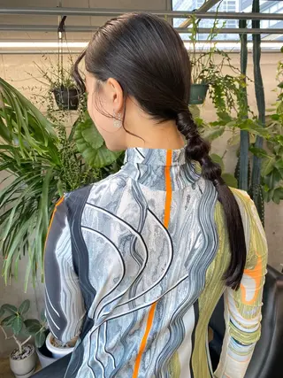 ミディアム カラー ヘアアレンジ 似合わせカット レイヤーボブウルフのヘアスタイル