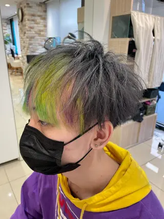 メンズ IwAsh中山所属・✂︎中山ブリーチ・ パーマ✂︎露木智也のヘアスタイル