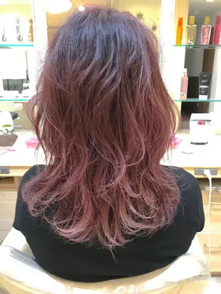 セミロング カラー 内田 敦士のヘアスタイル