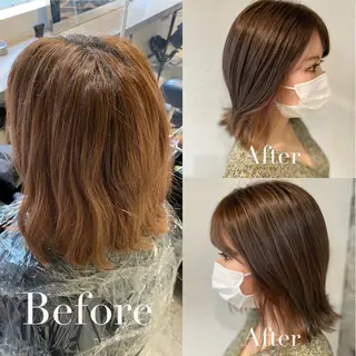 ミディアム 髪質改善🌈縮毛矯正 荻原 達矢のヘアスタイル