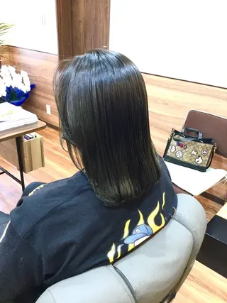 ミディアム カラー パーマ Annon プライベートサロンのヘアスタイル