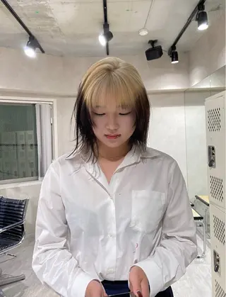 ミディアム カラー ダブルカラー ブリーチ/kaitoのヘアスタイル