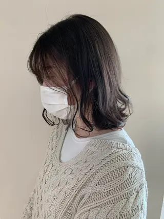 ミディアム カラー 顔まわりカット✄ ベージュカラー🧸のヘアスタイル