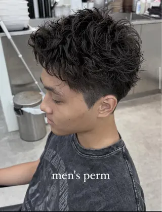 ショート カラー パーマ メンズ キッズ メンズパーマ💗 海外風💗haruのヘアスタイル