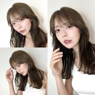 セミロング カラー ヘアアレンジ 顔まわり職人🇰🇷 韓国ヘア/KAITOのヘアスタイル