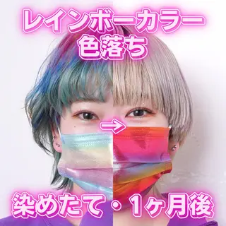 ショート カラー パーマ ヘアアレンジ アイブロウ 推し活専用 【派手髪】飯野ゆかりのヘアスタイル