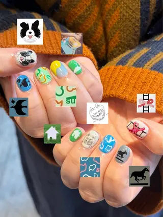 ネイル レイヤー/手書きネイ ルCOCORO 🎀のネイルデザイン