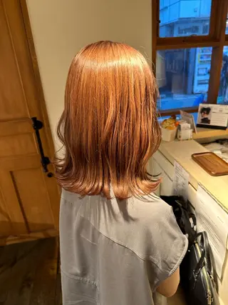 ミディアム カラー 透明感カラー/ボブ /佐藤伶のヘアスタイル