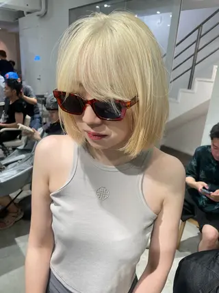 ミディアム カラー スパイラルパーマ 🌐hina⭐️のヘアスタイル