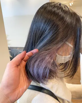 ショート カラー ANKH CROSS 新宿店所属・色ムラ修正の神様 新宿ハイトーンかすみのヘアスタイル