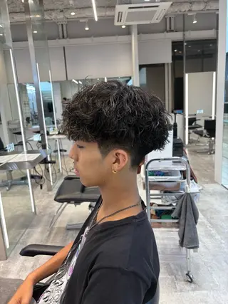 ショート パーマ メンズパーマ特化 園田 楓莉のヘアスタイル
