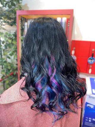 セミロング ゆぴ☾‪/推しカラー /ハイトーンのヘアスタイル