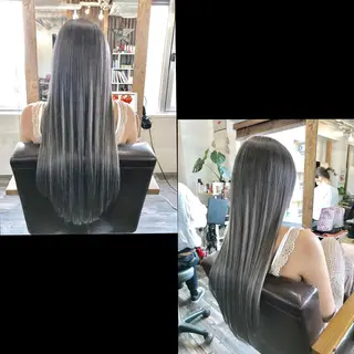 ロング カラー ✯カラー&編み込み エクステ✯池田智博✯のヘアスタイル