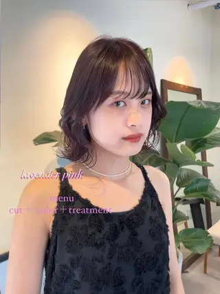 ミディアム カラー 若月 あやかのヘアスタイル